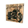 Motorcycle on wood background - 32x32 Print on canvas