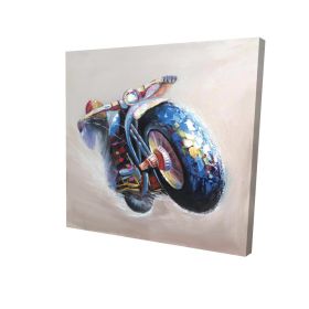 Motorcycle in jump - 32x32 Print on canvas