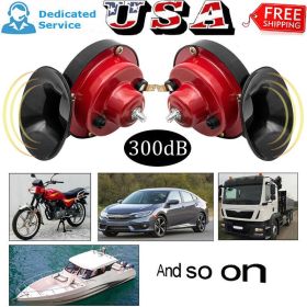 1 Pair 300DB Super Train Horn For Truck Car Boat Motorcycle 12V Electric Horn US