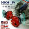 2PC 12V 300DB Super Loud Train Air Horn Waterproof Motorcycle Car Truck SUV Boat