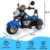 Kids Ride On Motorcycle Toy; 3-Wheel Chopper Motorbike with LED Colorful Headlights; Blue Riding on Electric Battery Powered Harley Motorcycle for Boy