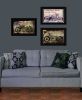 "Classical Motorcycle Collection" 3-Piece Vignette By Sophie 6; Ready to Hang Framed Print; Black Frame