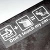 2 Pcs Decorative Car Stickers Window Stickers Don't Touch My Car Funny Motorcycle Decals; White