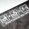 2 Pcs White Decorative Car Stickers Window Stickers Don't Touch My Car Funny Motorcycle Decals