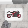 Red Motorcycle Bath Mat