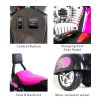 Kids Ride On Motorcycle Toy; 3-Wheel Chopper Motorbike with LED Colorful Headlights Horn; Pink 6V Battery Powered Riding on Electric Harley Motorcycle