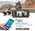 SE50 3 Inch Motorcycle Driving Recorder 1080P Waterproof HD Dual-Lens DVR WiFi GPS Sony Night Vision Camera Bicycle Recorder built in 32GB