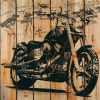 Motorcycle on wood background - 32x32 Print on canvas