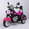 Kids Ride On Motorcycle Toy; 3-Wheel Chopper Motorbike with LED Colorful Headlights Horn; Pink 6V Battery Powered Riding on Electric Harley Motorcycle