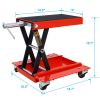 1100lb Motorcycle lift with dolly Jack; Scissor Lift Jack Wide Deck; Front Rear Center Tire Wheel Engine Stand ; Portable Bike Rack