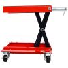 1100lb Motorcycle lift with dolly Jack; Scissor Lift Jack Wide Deck; Front Rear Center Tire Wheel Engine Stand ; Portable Bike Rack