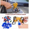 124pcs Auto Dent Puller Kit; Adjustable Width Dent Remover Tools Golden Lifter & Glue Gun for Automobile Body Motorcycle Refrigerator& Small Ding Hail