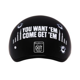 D.O.T. Daytona Skull Cap (Color: Come Get 'Em, size: M)