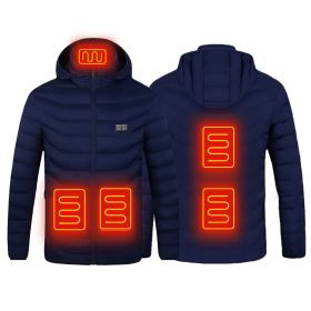 Male And Female Lightweight Electric Padded Jacket Usb Constant Temperature Electric Heating Padded Jacket (Color: blue5, size: L)