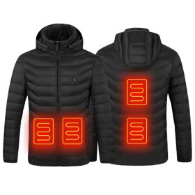 Male And Female Lightweight Electric Padded Jacket Usb Constant Temperature Electric Heating Padded Jacket (Color: black4, size: XXL)