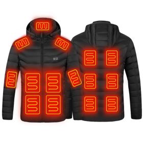 Male And Female Lightweight Electric Padded Jacket Usb Constant Temperature Electric Heating Padded Jacket (Color: black15, size: XL)