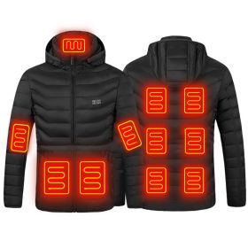 Male And Female Lightweight Electric Padded Jacket Usb Constant Temperature Electric Heating Padded Jacket (Color: black11, size: L)