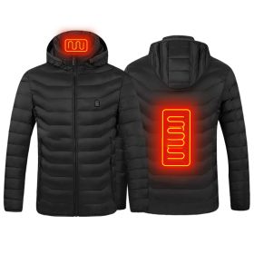 Male And Female Lightweight Electric Padded Jacket Usb Constant Temperature Electric Heating Padded Jacket (Color: black2, size: XXL)