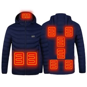 Male And Female Lightweight Electric Padded Jacket Usb Constant Temperature Electric Heating Padded Jacket (Color: blue2-9, size: L)