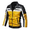 Fleece Leather Jacket Men Lining New PU Trench Coat Motorcycle Suit Windproof Waterproof Lapel Zipper Embroidery Winter Fashion