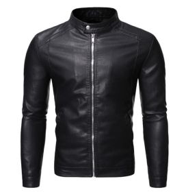 Men's Faux Leather Jacket Motorcycle Zip Slim Fit Biker Jacket (Color: colorful, size: M)