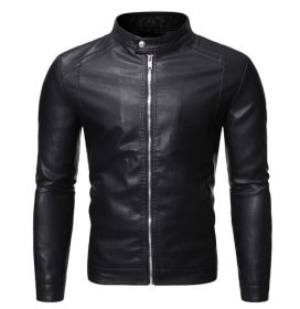 Men's Faux Leather Jacket Motorcycle Zip Slim Fit Biker Jacket (Color: colorful, size: S)