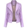 Women's Leather Short Jackets Slim Fit Thin PU Leather Motorcycle Clothing for Ladies Spring and Autumn