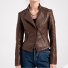 Women's Leather Short Jackets Slim Fit Thin PU Leather Motorcycle Clothing for Ladies Spring and Autumn