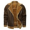 Men's Faux Jacket Motorcycle Bomber Suede