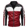 Fleece Leather Jacket Men Lining New PU Trench Coat Motorcycle Suit Windproof Waterproof Lapel Zipper Embroidery Winter Fashion