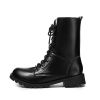 Ankle boots for women black large size fleeces motorcycle boots increase comfortable leather boots women spring 785