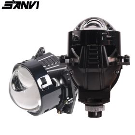 SANVI 2PCS S10 55W 5500K Hyperboloid Bi LED Projector Lens 3R G5 Auto Projector Lens Headlight Car Light Accessory (Port: H4 bi led lens headlight)