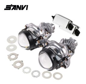 SANVI NEW 1.8/2.0 Car Bi LED Projector Lens Headlight 5500K 35W Universal Fitting Auto LED Headlamp Motorcycle Headlight Retrofit Kits (size: 2.0 inch led projector lens headlight)