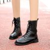 Boots for Women Black Large Size Fleeces Motorcycle Boots Increase Comfortable Leather Boots Women Spring 2019 New