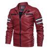 New Mens Motorcycle Bomber Jackets Male Autumn Winter PU Leather Slim Fit Biker Jacket Coat Man Faux Coats Outdoor