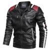 New Mens Motorcycle Bomber Jackets Male Autumn Winter PU Leather Slim Fit Biker Jacket Coat Man Faux Coats Outdoor