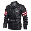 New Mens Motorcycle Bomber Jackets Male Autumn Winter PU Leather Slim Fit Biker Jacket Coat Man Faux Coats Outdoor