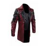 Vogue Men Faux Leather Jackets Autumn Fashion Steampunk Gothic Turn Down Collar Motorcycle Male Zippers Coat