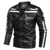 New Mens Motorcycle Bomber Jackets Male Autumn Winter PU Leather Slim Fit Biker Jacket Coat Man Faux Coats Outdoor