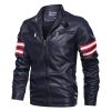 New Mens Motorcycle Bomber Jackets Male Autumn Winter PU Leather Slim Fit Biker Jacket Coat Man Faux Coats Outdoor