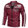 New Mens Motorcycle Bomber Jackets Male Autumn Winter PU Leather Slim Fit Biker Jacket Coat Man Faux Coats Outdoor