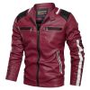 New Mens Motorcycle Bomber Jackets Male Autumn Winter PU Leather Slim Fit Biker Jacket Coat Man Faux Coats Outdoor