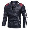 New Mens Motorcycle Bomber Jackets Male Autumn Winter PU Leather Slim Fit Biker Jacket Coat Man Faux Coats Outdoor