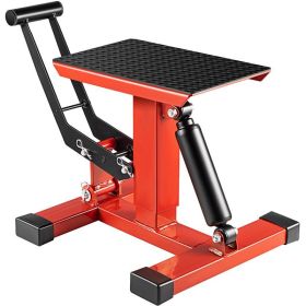 9.0"-16.5" Adjustable Steel Lift Stand 400 Lbs Heavy Duty Motorcycle Lift Repair Stand (Color: Red & Black, Load Capacity: 400 Lbs)