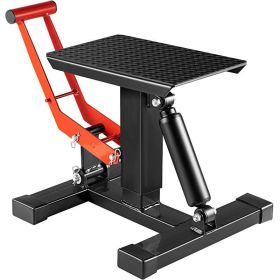 9.0"-16.5" Adjustable Steel Lift Stand 400 Lbs Heavy Duty Motorcycle Lift Repair Stand (Color: Red, Load Capacity: 400 Lbs)