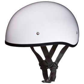 D.O.T. Daytona Skull Cap W/O Visor (Color: Hi Gloss White, size: 2XS)