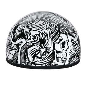 D.O.T. Daytona Skull Cap (Color: Live Fast, size: 2XS)