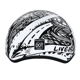 D.O.T. Daytona Skull Cap (Color: Live Fast, size: M)