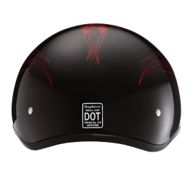 D.O.T. Daytona Skull Cap (Color: Skull Flames Red, size: S)