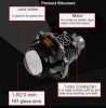 SANVI NEW 1.8/2.0 Car Bi LED Projector Lens Headlight 5500K 35W Universal Fitting Auto LED Headlamp Motorcycle Headlight Retrofit Kits